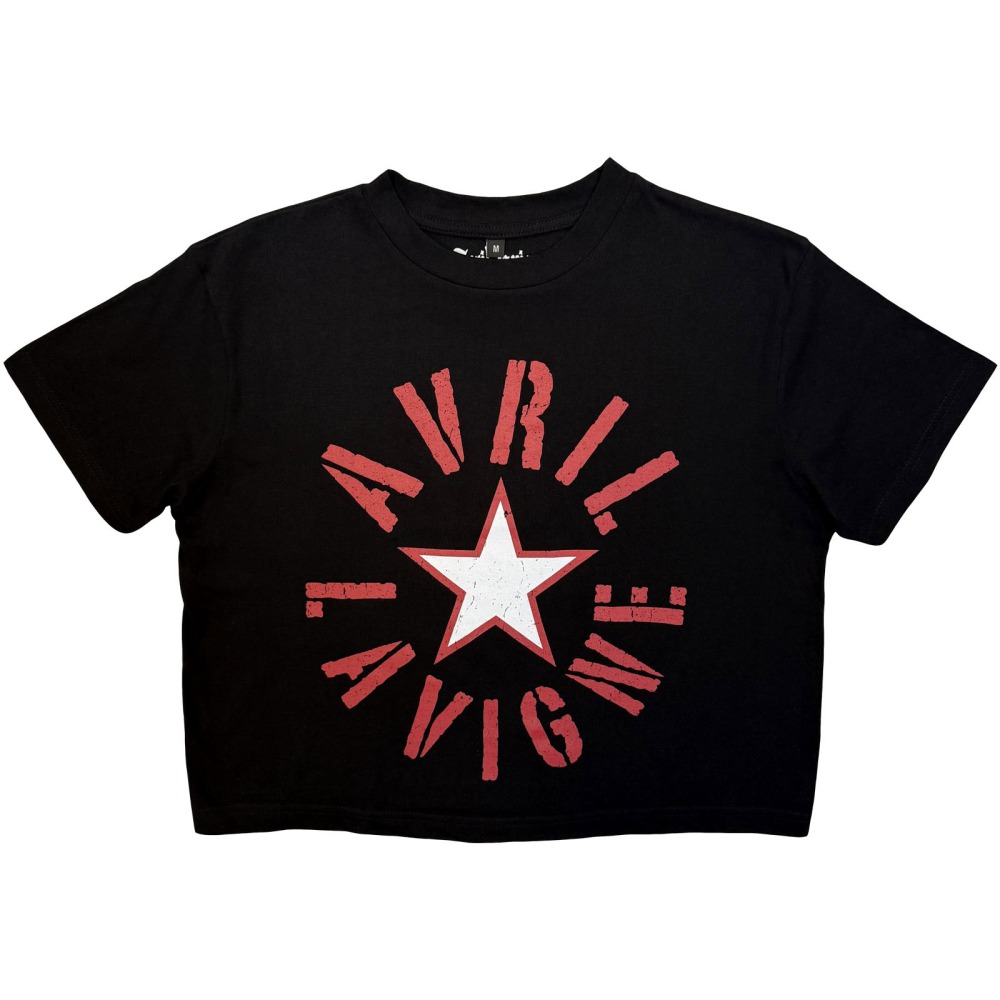 Avril Lavigne - Stencil Logo Crop top - Black